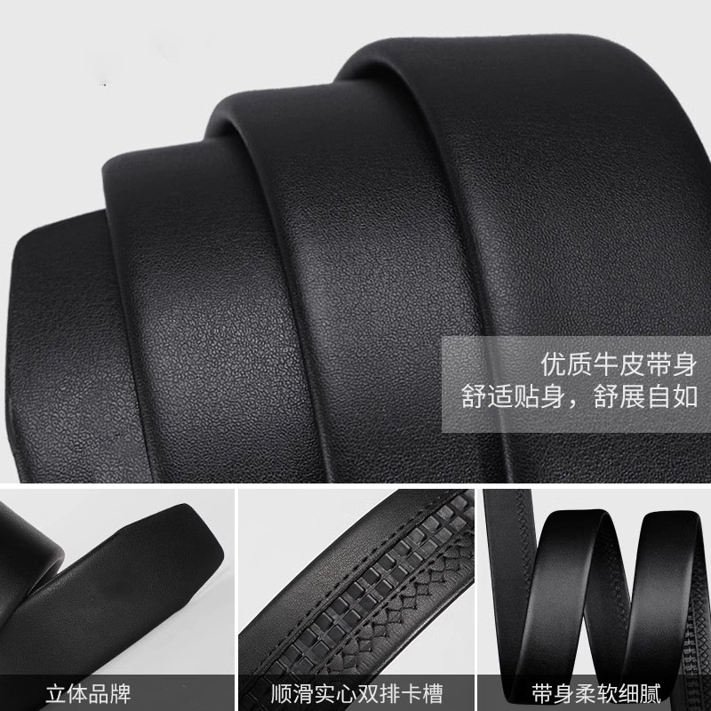 Cinturón de cuero para hombres cinturón de abrazadera automática de cuero para hombres cinturón de piel de vaca nuevo joven de mediana edad negocio