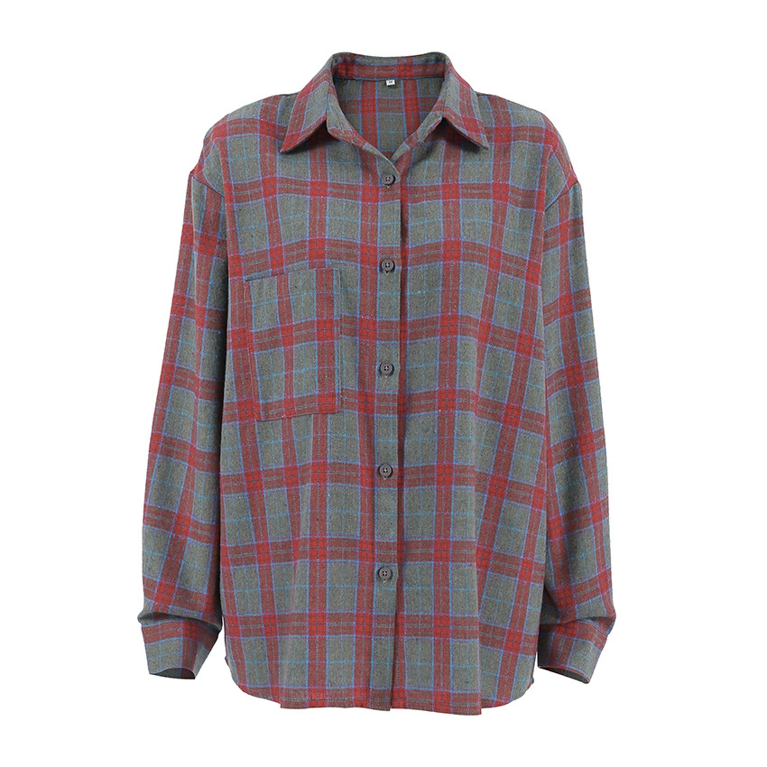Ретро длинная рубашка, американский стиль, осень,Oversize, городской стиль