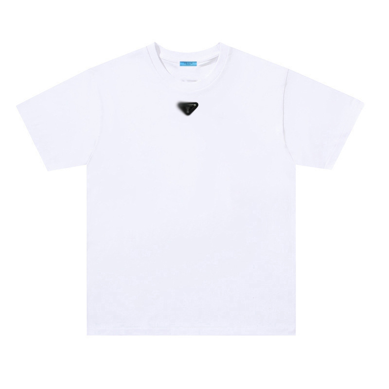 Cross-Border Direct Supply of 3Biaoqi Leather Label Pra Iron Label D Velcro Pula Short-Sleeve Tops for Men and Women, Half-Sleeve T-Shirts