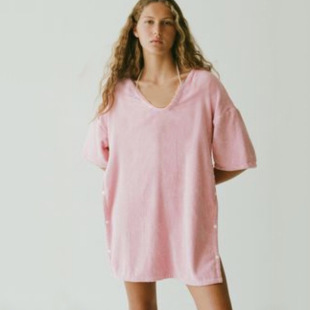 Pajamas for Women Summer Light Pink Wearable Short-Sleeved Hooded Beach Towel Summer Short-Sleeved Towel Skirt