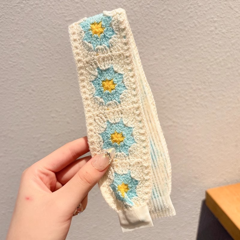 Flor francesa de punto velcro cinta de cabello para adultos fresa de cabello acabado artefacto de la niña cabello fija banda de cabello tocado