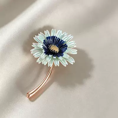 Enamel daisy brooch, high-end Yaxa sancaqları - x0720-daisy-blue