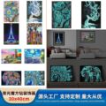 5d夜光亮钻钻石画 点钻DIY钻石画手工钻石绣墙壁装饰批发定制分销