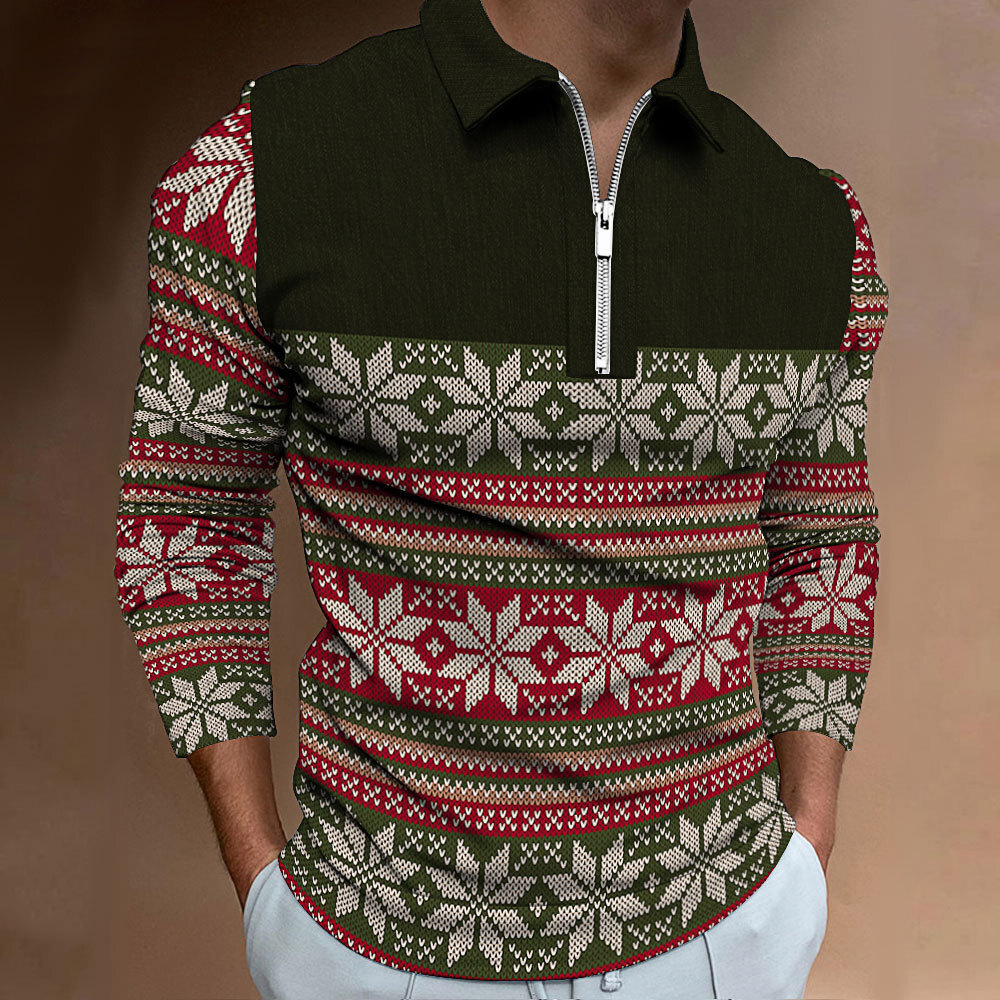 Amazon Independent Station Foreign Trade 2024 Nuevo estilo casual salvaje étnico de manga larga con cremallera POLO MB14