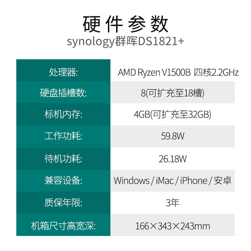 Устройства хранения NAS Bargaining Synology DS1821+ для предприятий и офиса, сетевой сервер, 8 отсеков, LAN совместное использование файлов