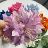 5874 Four Lily Shark Clips-Purple