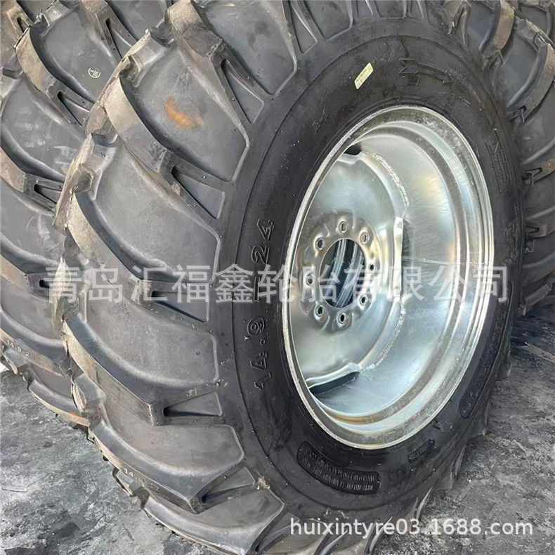 厂家批发喷灌轮胎14.9-24灌溉胎真空/有内配镀锌钢圈出口拼柜配套