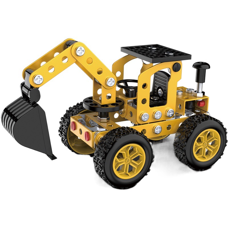 Juguete ensamblado de metal para niños creativo modelo de vehículo todoterreno empalme vehículo de ingeniería niños grandes estudiante regalo hecho a mano transfronterizo