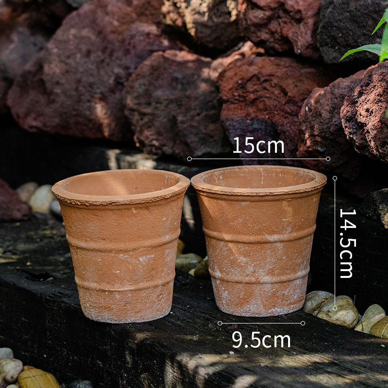 花盆红陶粗陶土透气耐用陶瓷盆家用托盘多肉户外庭院新款视泡|undefined
