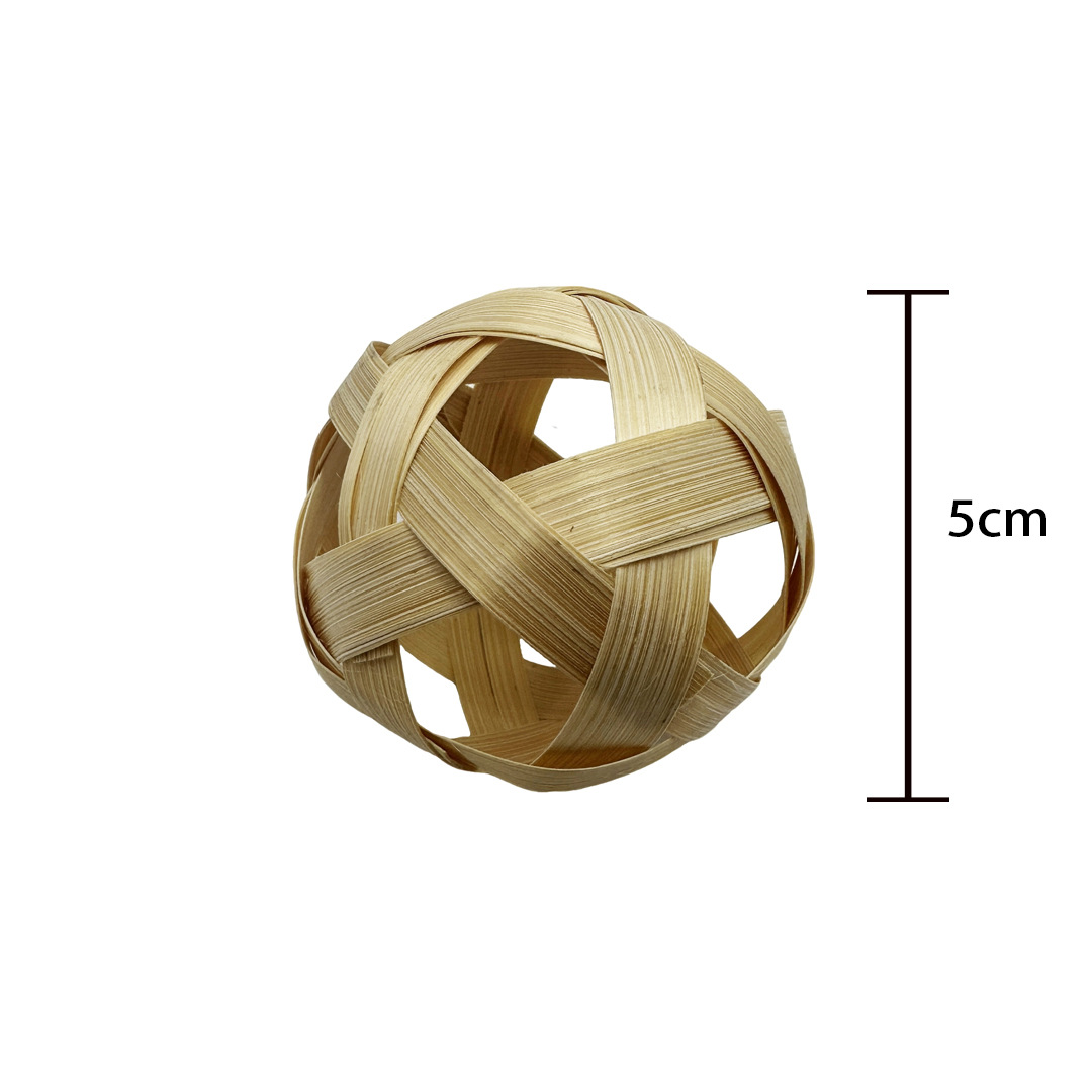 Pelota Tejida de Hierba Molar para Mascotas Pequeñas, Madera, Hecho a Mano, para Masticar