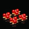 Metal red hair accessory, beads from pearl for bride handmade