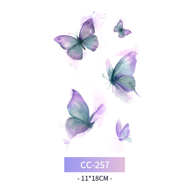 Transfronterizo en stock al por mayor de halloween colorido mariposa tatuaje pegatinas simulación sangrienta cicatriz pegatinas divertidas pegatinas impermeables