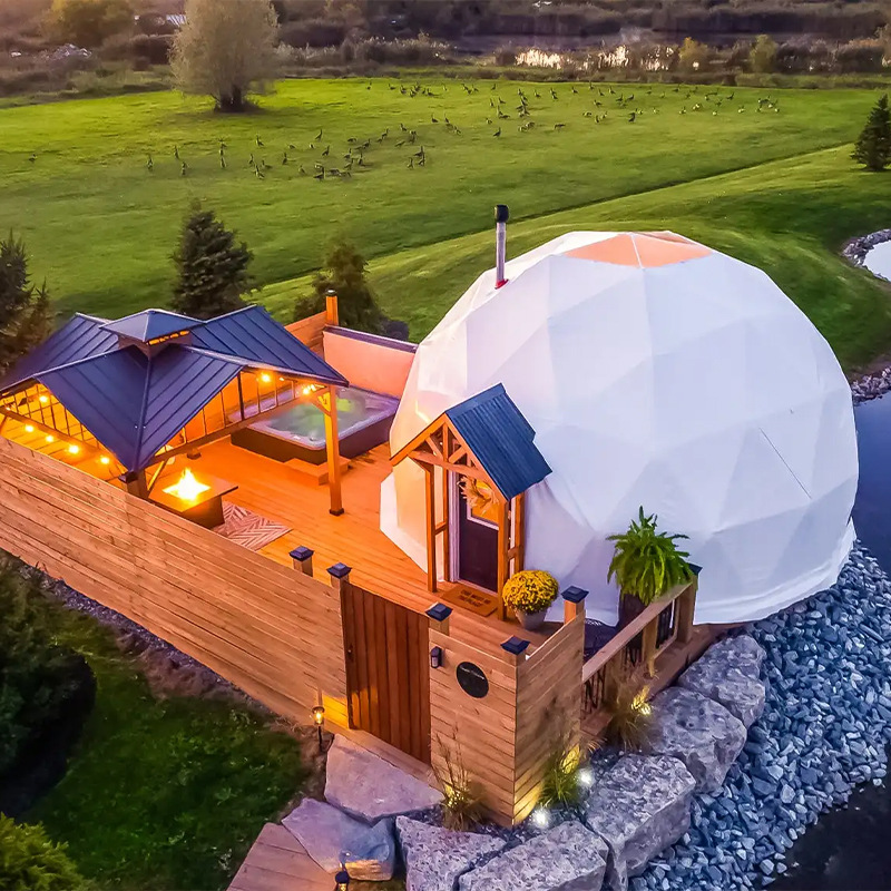Muye camping al aire libre esférico cielo estrellado carpa 5 metros 6 metros de diámetro a prueba de lluvia y protección solar