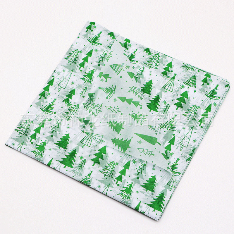 Papel de embalaje de Navidad especial de Amazon transfronterizo 17g papel de pera papel de seda papel de copia de impresión bolsa hecha a mano