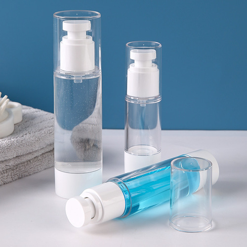 Portable lotion transparent dispensing bottle press spray cosmetics set sample dispensing bottle food grade vacuum bottle