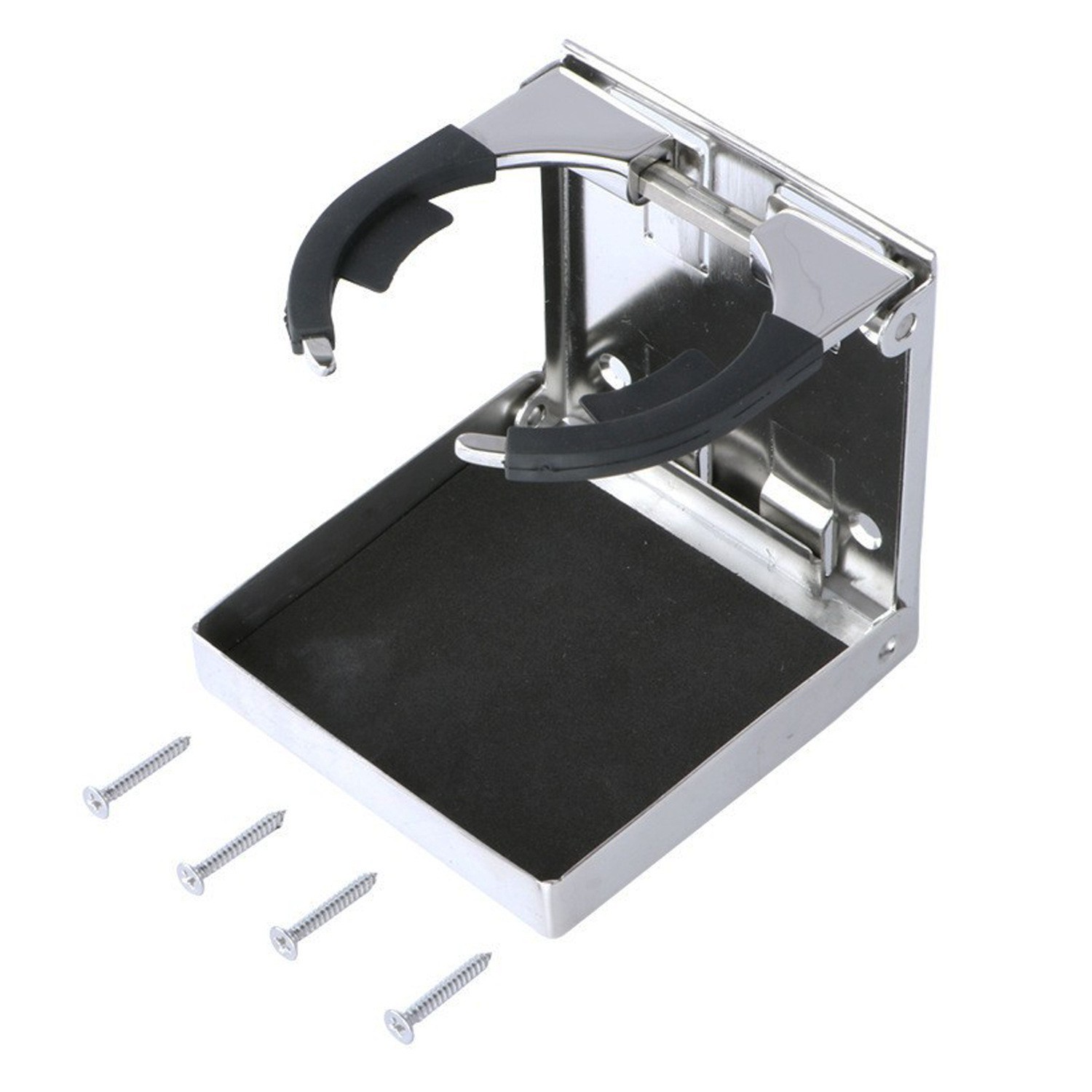 不锈钢折叠杯架茶饮料杯座镜面抛光船用五金配件房车游艇快艇配件