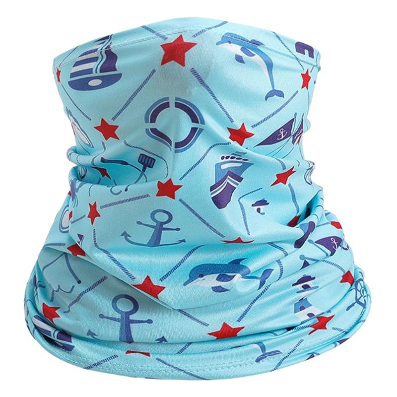 Children's Sun Protection Neck Gaiter Breathable Outdoor Full Face Uv Protection Neck Cover Cartoon Print Summer Cycling Mask