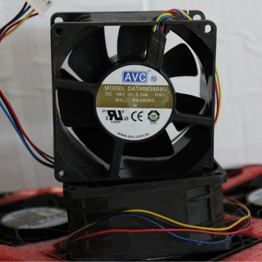 AVC DATA0838B8U 8038 8厘米 DC48V 0.29A 4线PWM 双滚珠