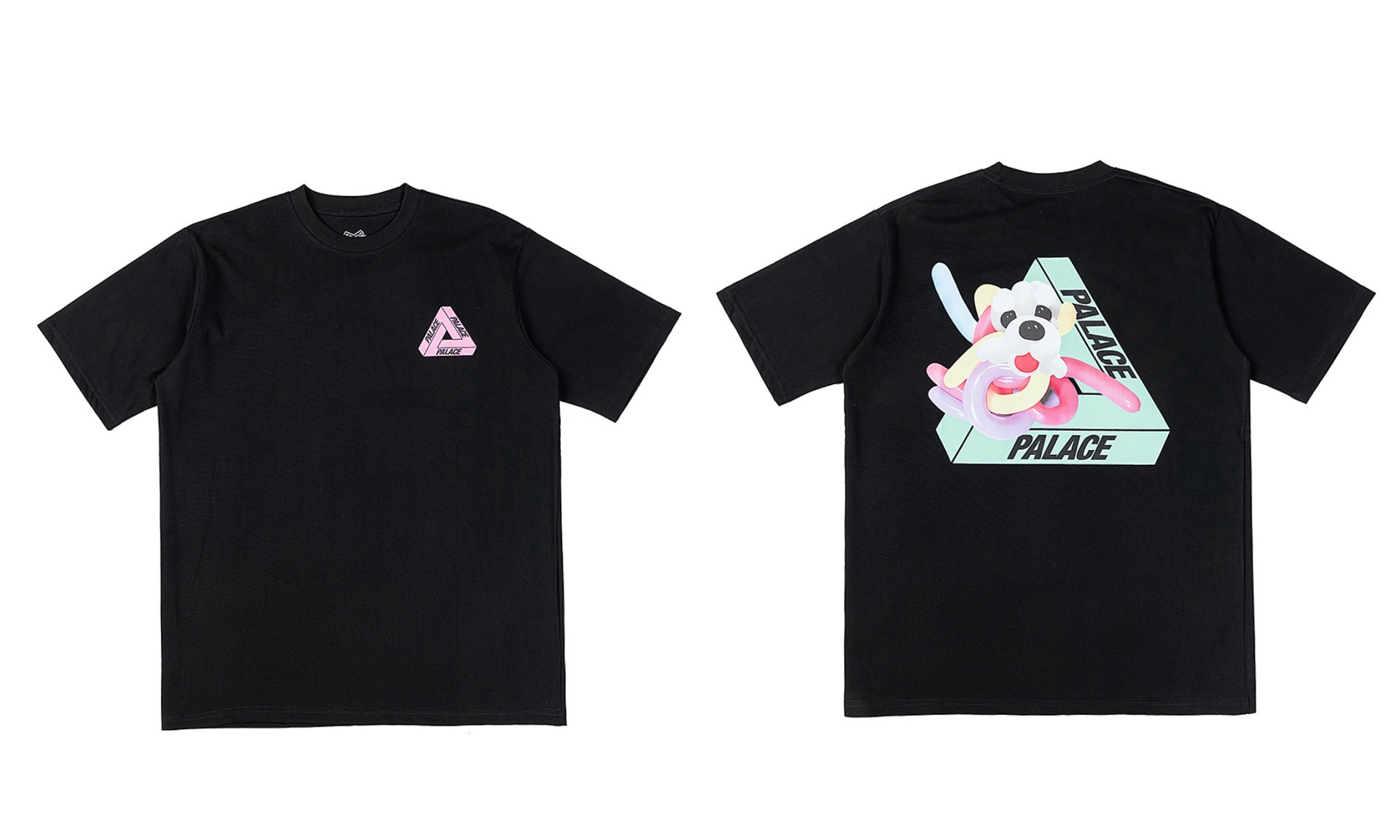 欧米のトレンドブランド「パレス」の三角形プリント入り男女兼用カジュアル純綿半袖Tシャツ、越境25新作、ゆったりシルエット