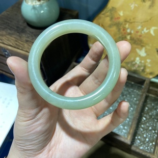 Jin Yutang Xinjiang Hetian Jade Fine Sunny Water Bracelet with Slightly Ice Bottom Oily Full No Cracking Natural Original Asbestos