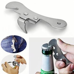 Stainless Steel Simple Fruit Can Opener Multifunctional Three-Flower Black and White Evaporated Milk Can Opening Tool