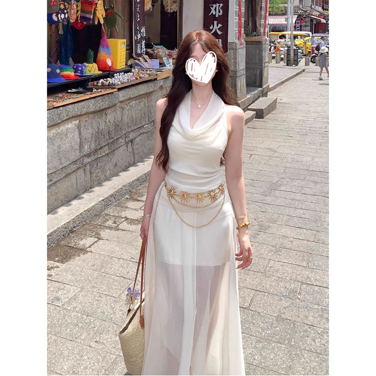 이너스커트 + 아우터스커트 + 벨트