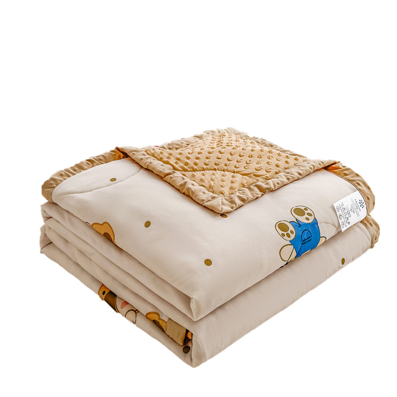 Edredón fresco de verano de frijoles de seda helada Edredón de aire acondicionado Edredón de verano para niños de verano Edredón fino lavable a máquina