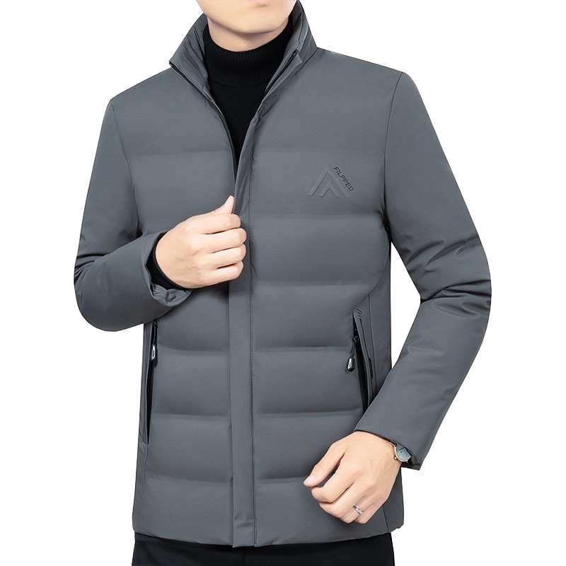 2024 invierno nuevo estilo chaqueta acolchada de algodón casual para hombres de mediana edad, chaqueta acolchada gruesa para papá, chaqueta acolchada cálida con cuello alto para hombres