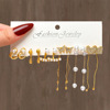 Earrings, retro set from pearl, suitable for import, European style, wholesale