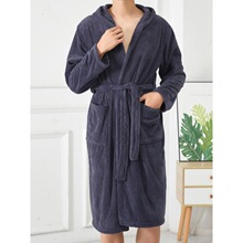 I 32777 Warm Big Size Hooded Long Sleeve Robe �Ӻ���ñ˯��