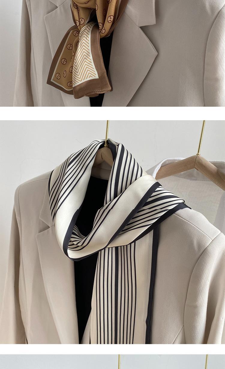 110 * 13cm new geometric women's rectangular spring and summer versatile professional decorative striped scarf headband_voghion.com