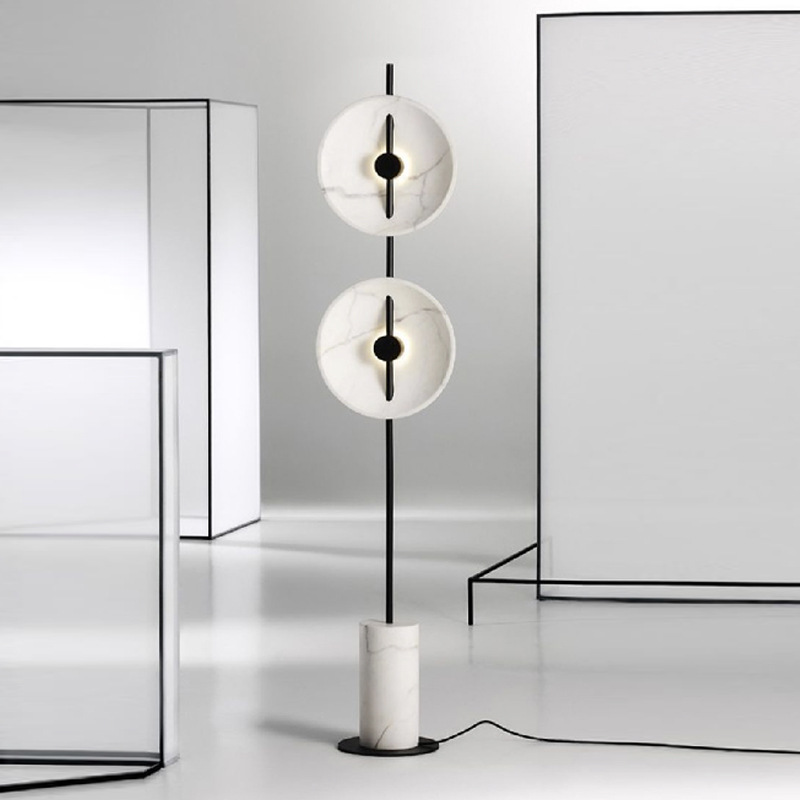 Simple Modern Creative Jazz White Marble Living Room Floor Lamp Art Bedroom Sales Department Model Room Standing Lamp
