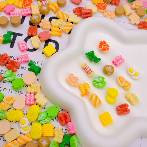 Mini trumpet simulation hot pot food toys resin accessories cream glue DIY handmade creative hair accessories