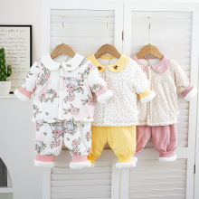 儿童公主款棉衣套装女宝宝洋气外穿夹棉冬季衣服婴儿棉衣高腰新款