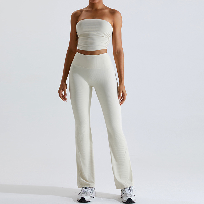 Cross-Border European and American Tight-Fitting Yoga Suit for Women, Chest-Wrapped Sports Bra, Slimming Yoga Pants, Quick-Drying Fitness Suit