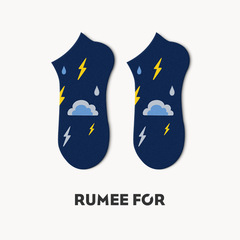 Deer Rice Socks, Men's Instagram-Fashionable Illustrated Summer Thin Low-Cut Casual Unisex Breathable Cotton Crew Socks for Women