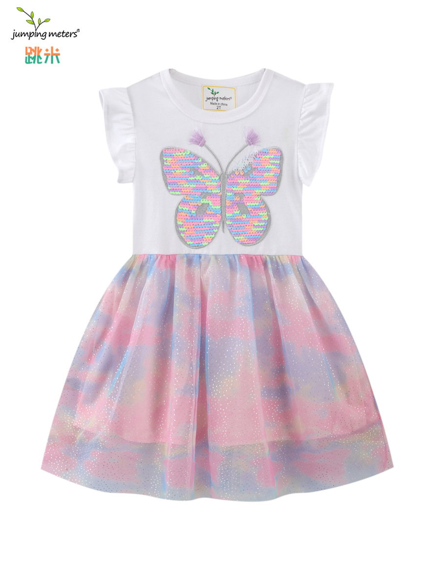 Vestidos infantiles transfronterizos europeos y americanos, nueva colección primavera/verano 2025, vestido de encaje para niñas, vestido de tul europeo y americano de manga corta, distribución y dropshipping. image 6