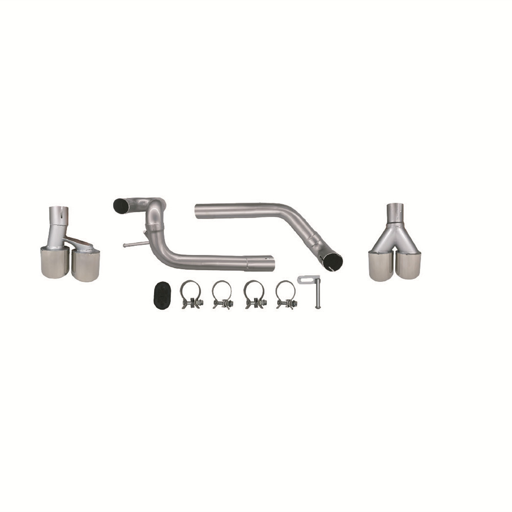 迪卡欣 – 04-10 BMW 5 Big Surrounded - unpainted-stainless-steel-quad-exhaust-tips