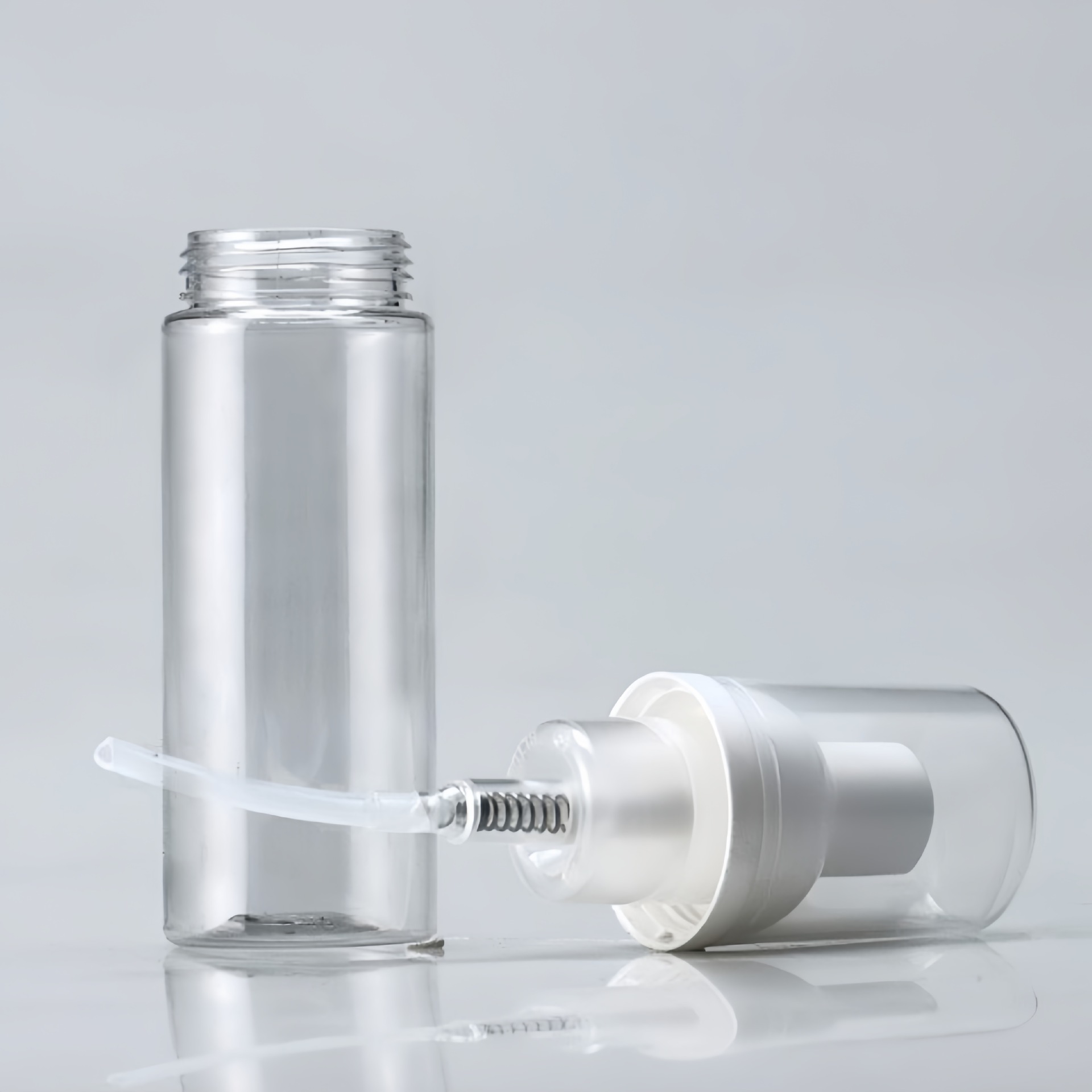 Suministro directo de fábrica 50ml botella de plástico PET botella de espuma transparente limpiador facial mousse botella burbuja bomba de espuma image 3