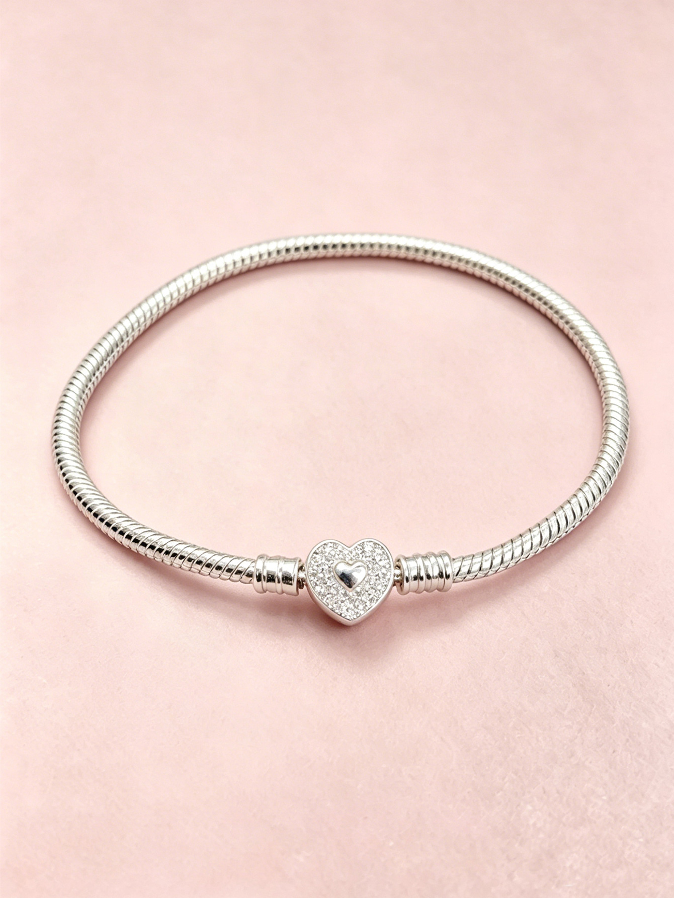 Panjia pulsera desmontable bronce simple pulsera plateada de piedra amor copo de nieve cuatro hojas joyas de la luna