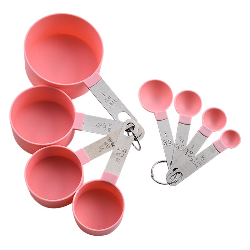 Stainless Steel Measuring Cup 8 Piece Set Plastic Measuring Spoon Measuring Spoon Measuring Cup Baking Set Kitchen Tools Seasoning Spoon 4 Piece Set