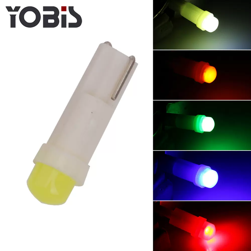 优彼斯汽车灯泡T5 汽车led仪表灯化妆灯T5 1SMD 3D散光 COB指示灯