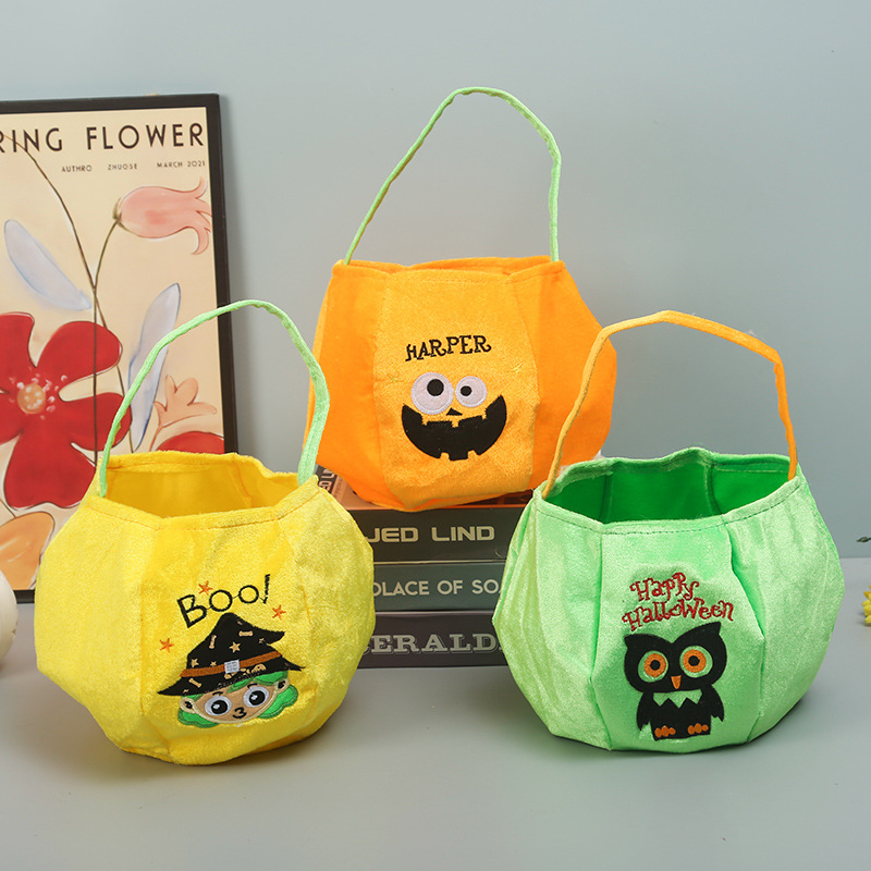 Bolsas de dulces de Halloween, bolsas de dulces, bolsas de calabaza tridimensionales portátiles, regalos para niños, accesorios del festival de fantasmas, bolsas de Halloween transfronterizas