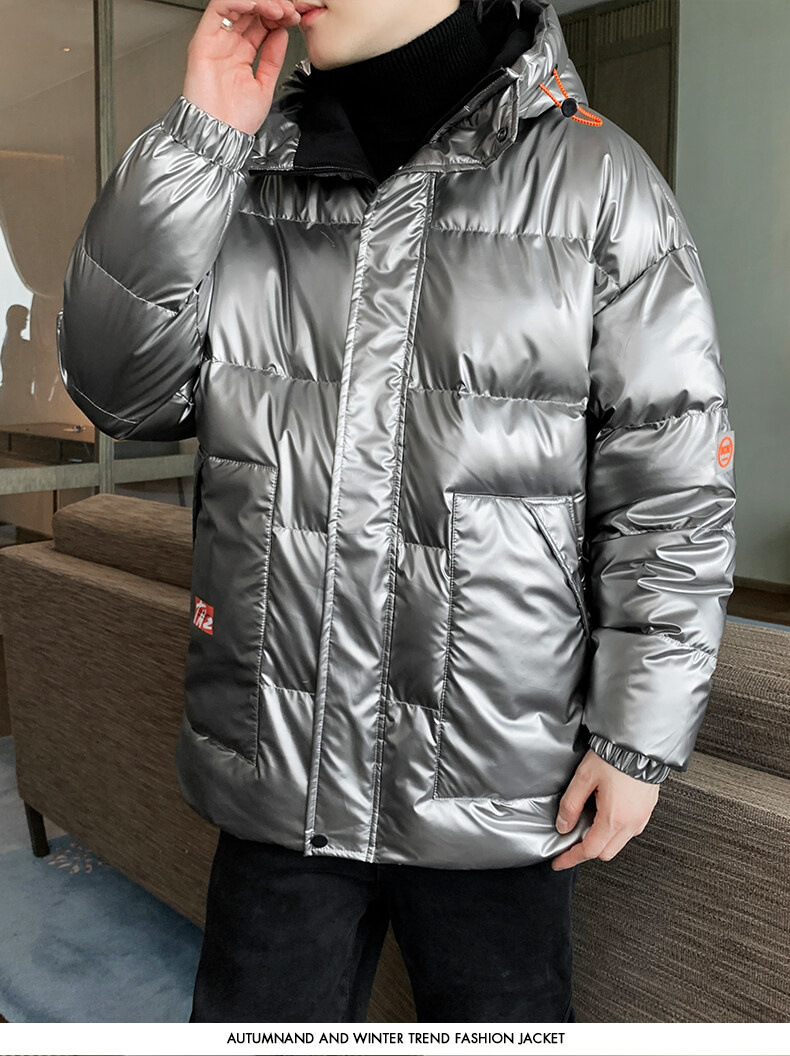 tumn Winter Herren Baumwolle Gepolsterte Freizeitkleidung Dicke Warme Jacke Glänzender Mantel Große Größe_voghion.com