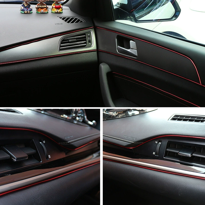 [Автомобильная отделка interior trim strip door center console gap instrument panel decorative chrome plated bright strip modification accessory]