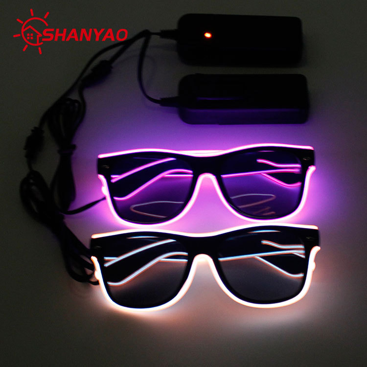 Gafas luminosas EL para baile y entretenimiento, moda, accesorios animación