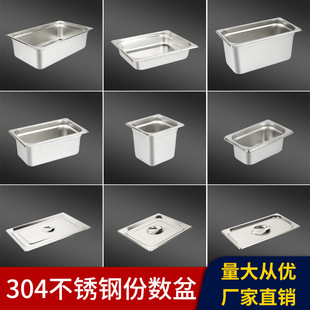 304不锈钢盆 长方形份数盆份数盘食堂菜盆自助餐盘饭盆分数盆GN盆-阿里巴巴