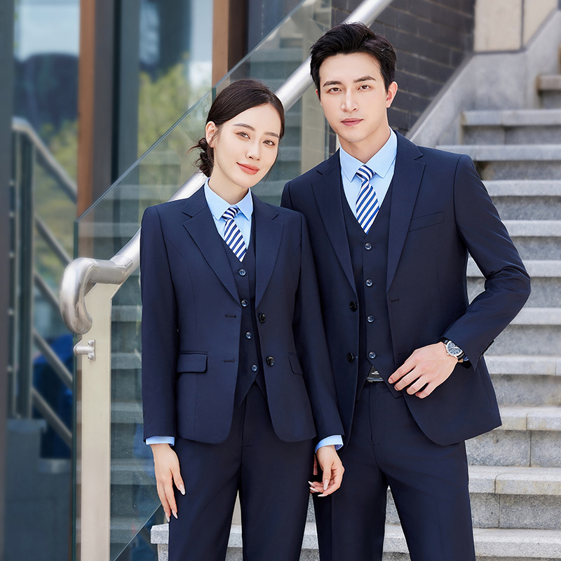 Business Professional Formal Wear, Navy Blue Suit Set, Unisex Style, 4S Store Workwear, Sales Bank Suit, Work Uniform Business Professional Formal Wear, Navy Blue Suit Set, Unisex Style, 4S Store Workwear, Sales Bank Suit, Work Uniform
