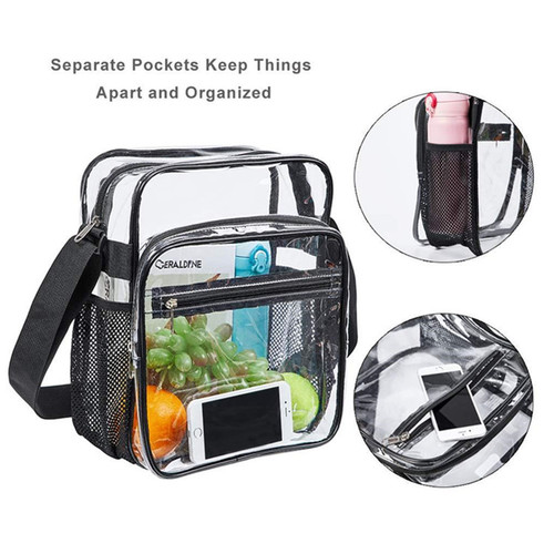 Manufacturer wholesale Amazon new PVC transparent crossbody travel portable shoulder backpack straps can be customized