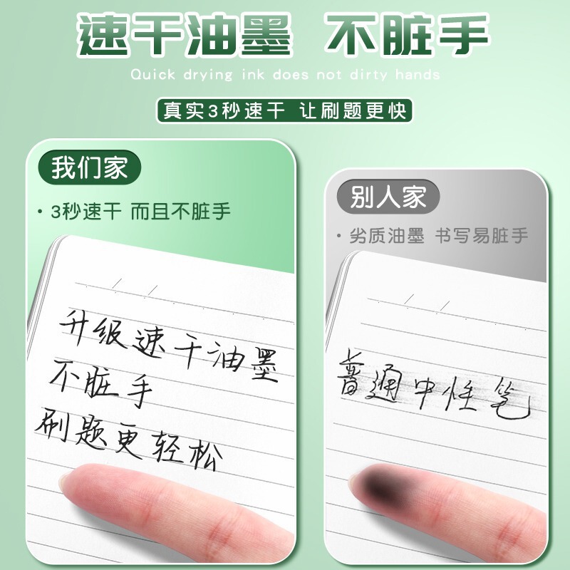 Jiuneng ライティングペン ゲルペン 速乾性 ストレート液体ボールペン 水性ペン 黒ペン カーボンペン 速乾性|undefined
